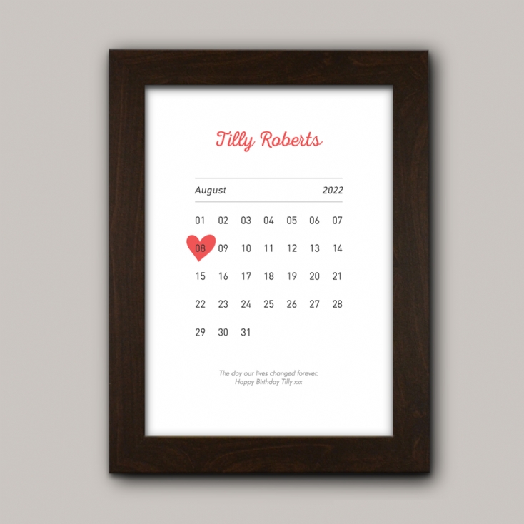Personalised New Baby Birth Date Prints