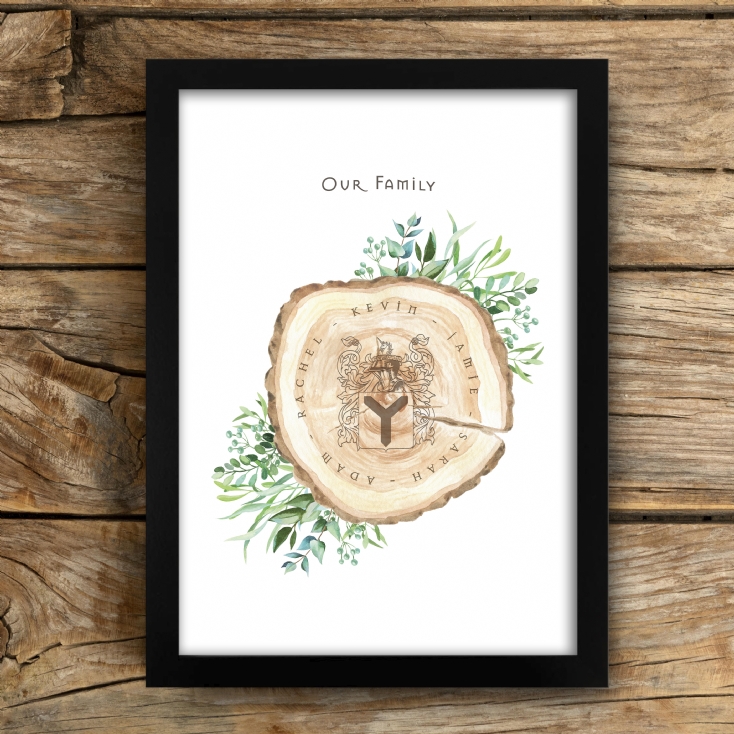 Personalised Our Family Tree Coat of Arms Poster