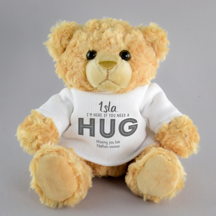 Personalised If You Need a Hug Teddy Bear Find Me A Gift