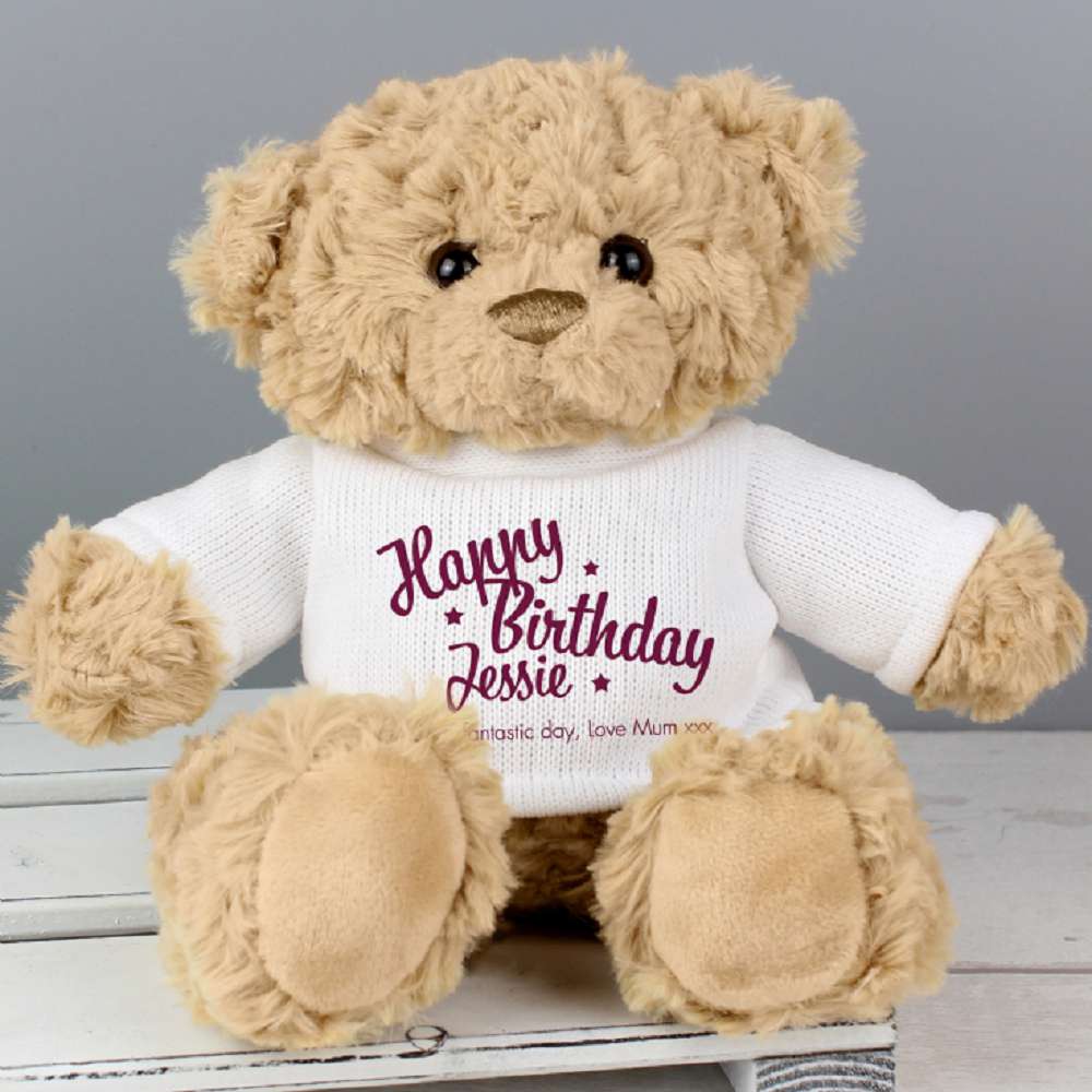 Personalised Happy Birthday Teddy Bear | Find Me A Gift