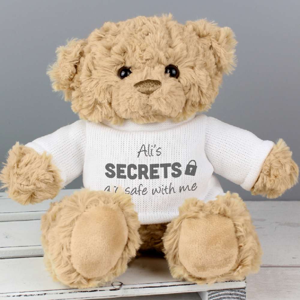 Personalised Secrets are Safe with Me Teddy Bear