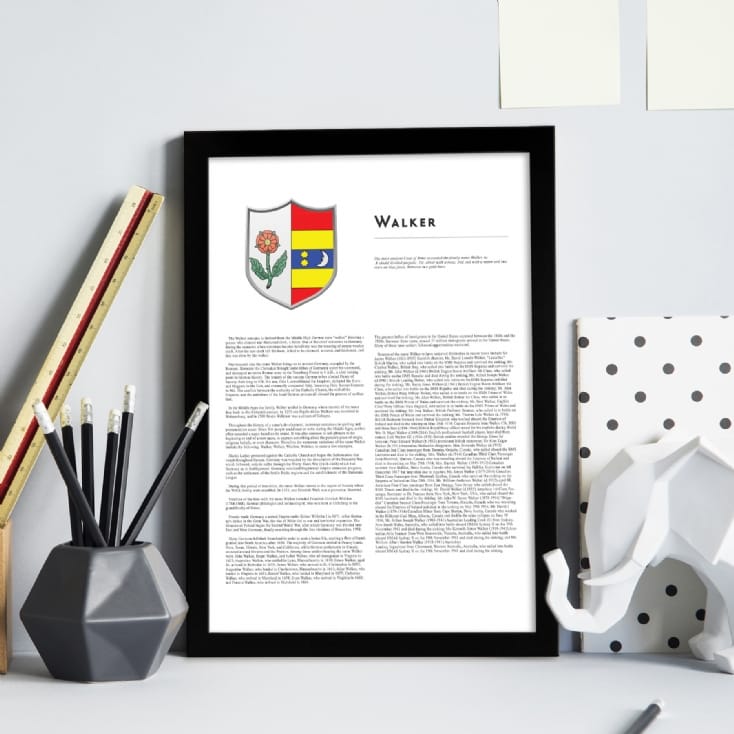 Modern Personalised Surname History and Coat of Arms Prints