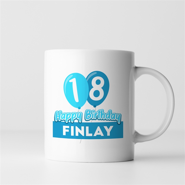 Personalised 18th Birthday Balloon Mug