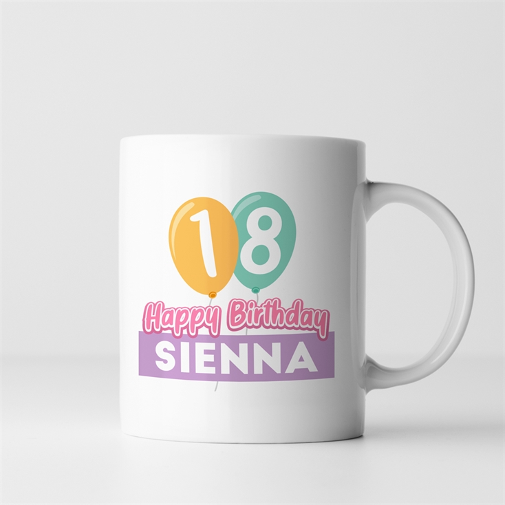 Personalised 18th Birthday Balloon Mug
