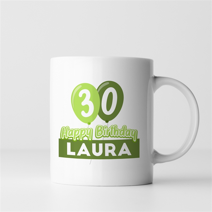 Personalised 30th Birthday Balloon Mug