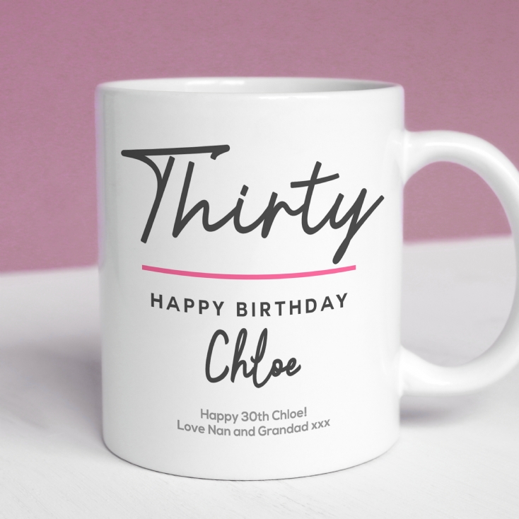 Personalised Classy 30th Birthday Mug