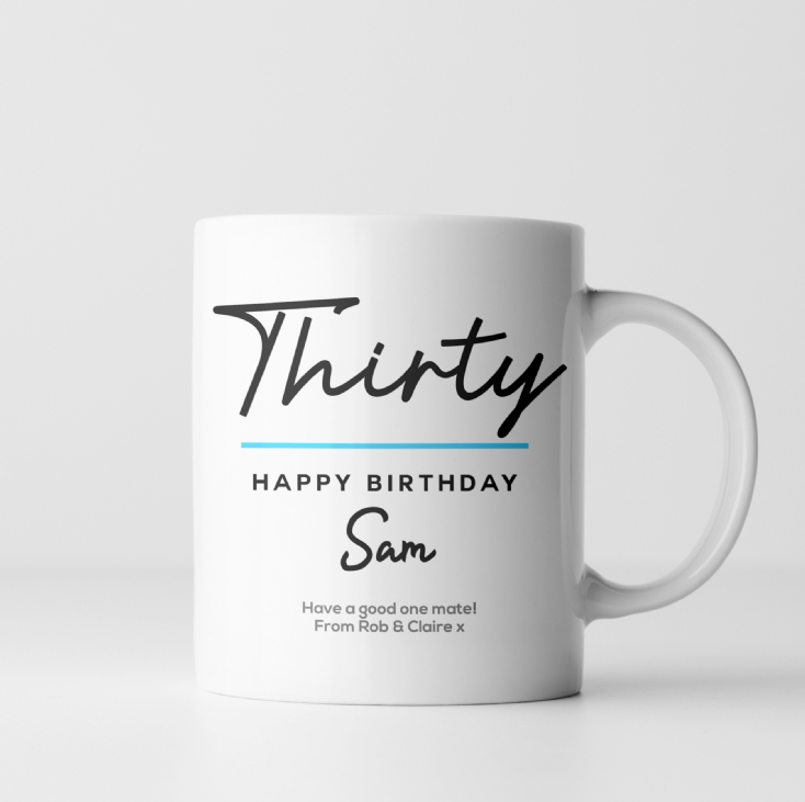Personalised Classy 30th Birthday Mug
