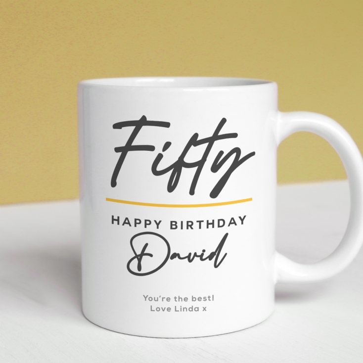 Personalised Classy 50th Birthday Mug