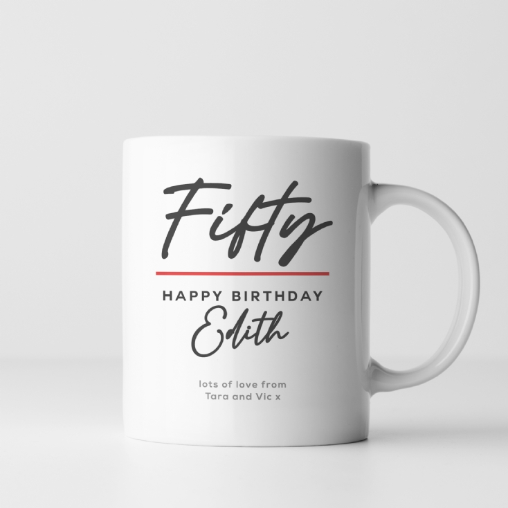 Personalised Classy 50th Birthday Mug