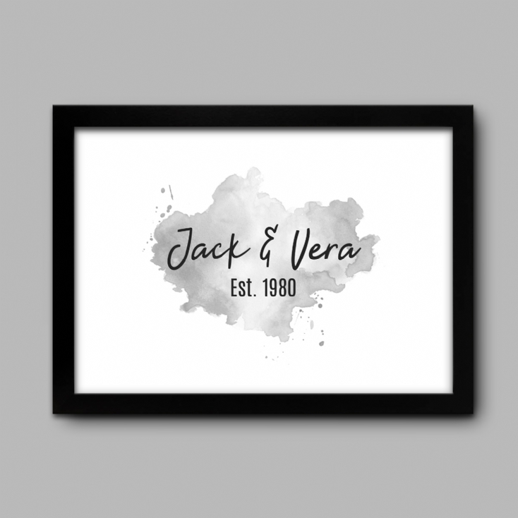 Personalised Watercolour Couple's Names Print