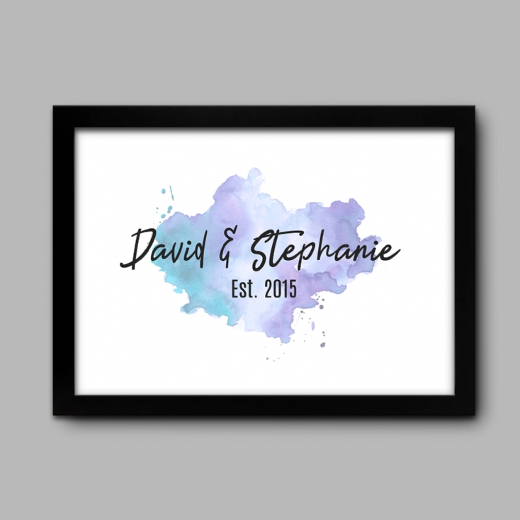 Personalised Watercolour Couple's Names Print