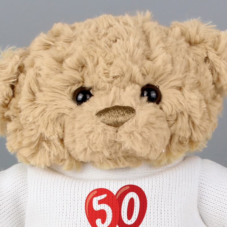 Personalised 50th Birthday Balloon Teddy Bear