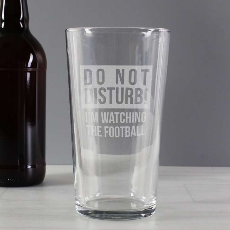 Do Not Disturb Football Beer Glass