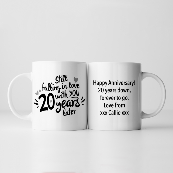 Personalised Still Falling in Love 20 Years Later 20th Anniversary Mug