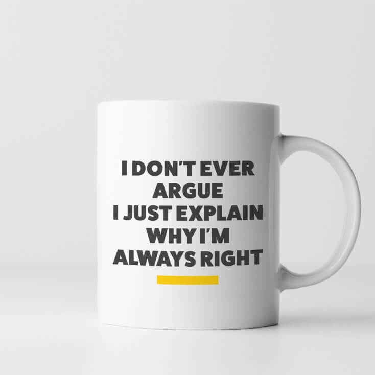 I Don't Argue, I Explain Mug