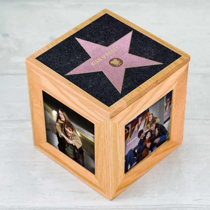 Personalised Walk of Stars Wooden Photo Box