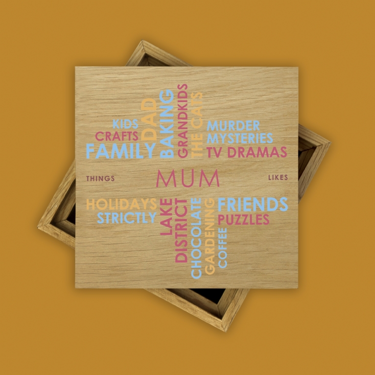Personalised Likes Wooden Photo Box