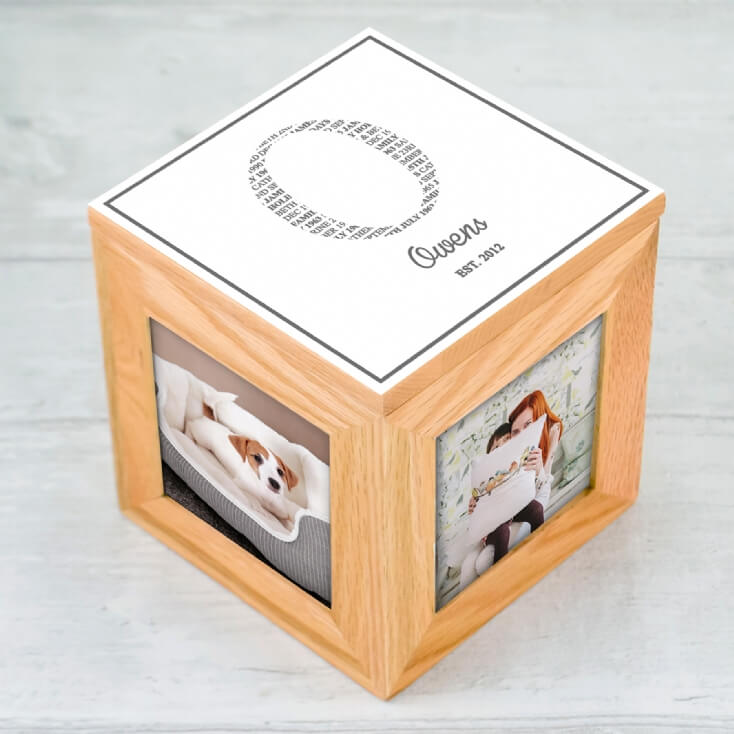 Personalised Family Initial Photo Cube