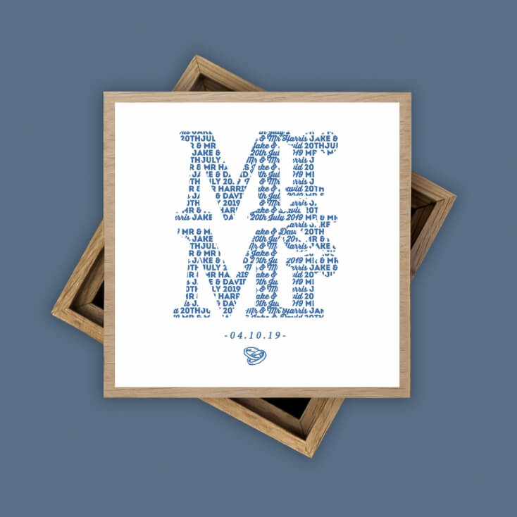 Personalised Mr and Mrs Photo Cube