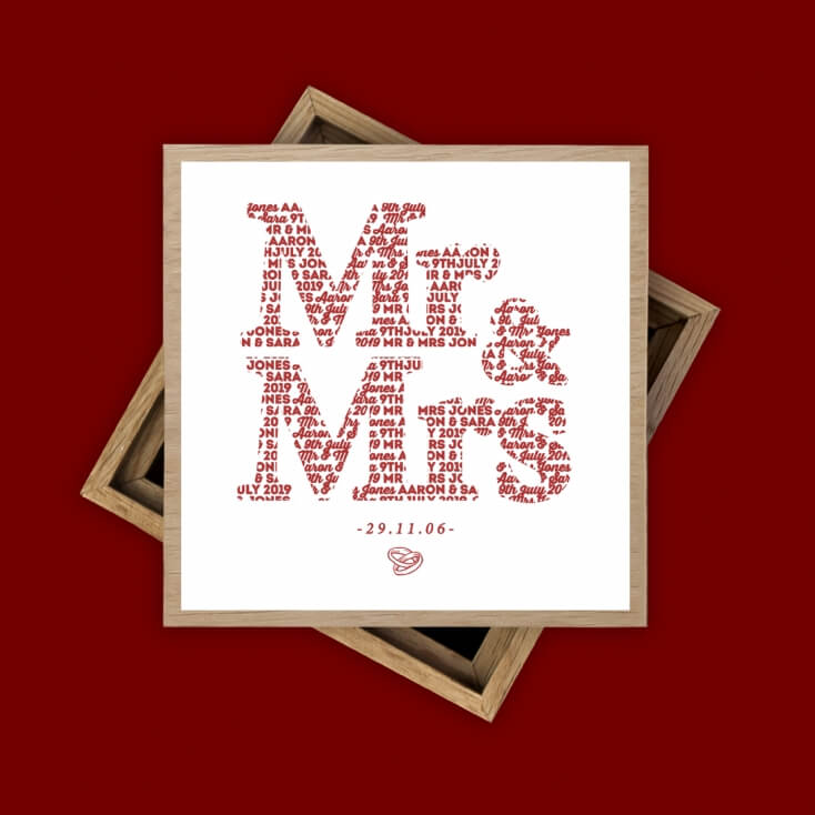 Personalised Mr and Mrs Photo Cube