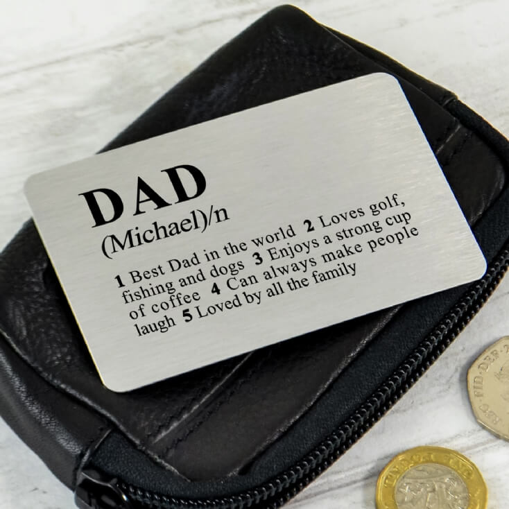 Personalised Dictionary Definition Wallet Insert