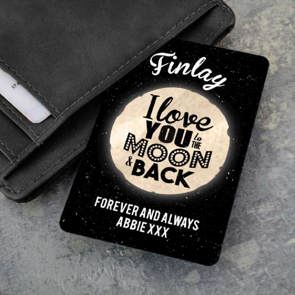 Personalised Love You to the Moon and Back Wallet/Purse Insert