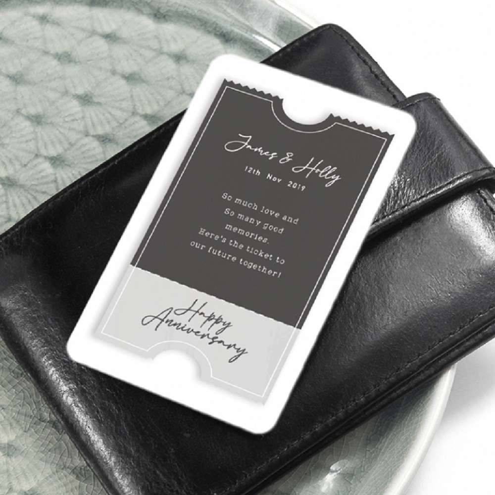 Personalised “Ticket To Our Future” Anniversary Wallet/Purse Insert