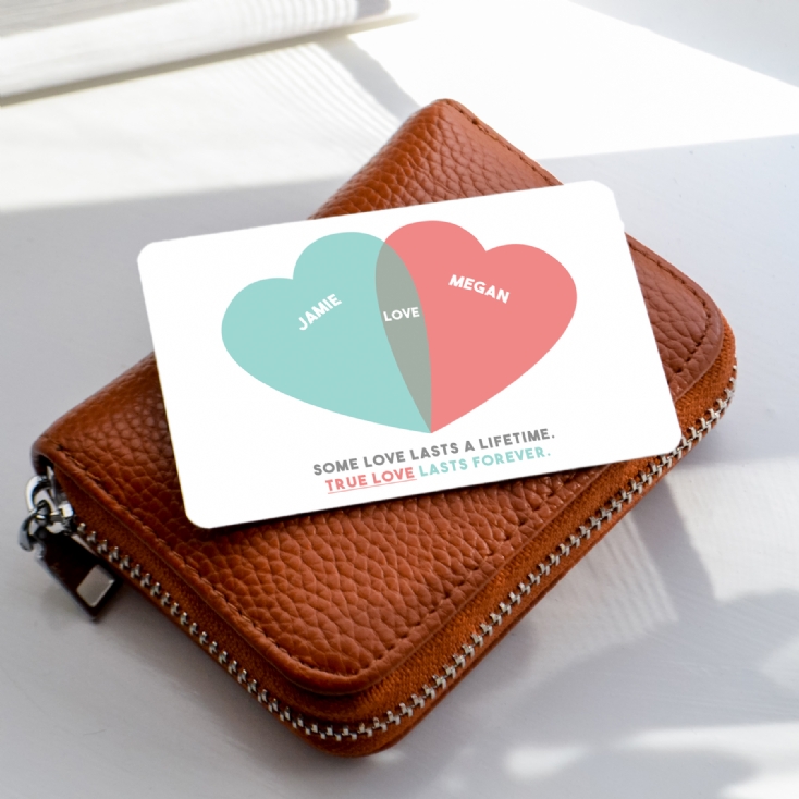 Personalised Couples Heart Venn Wallet/Purse Insert