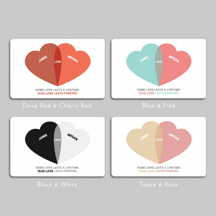 Personalised Couples Heart Venn Wallet/Purse Insert