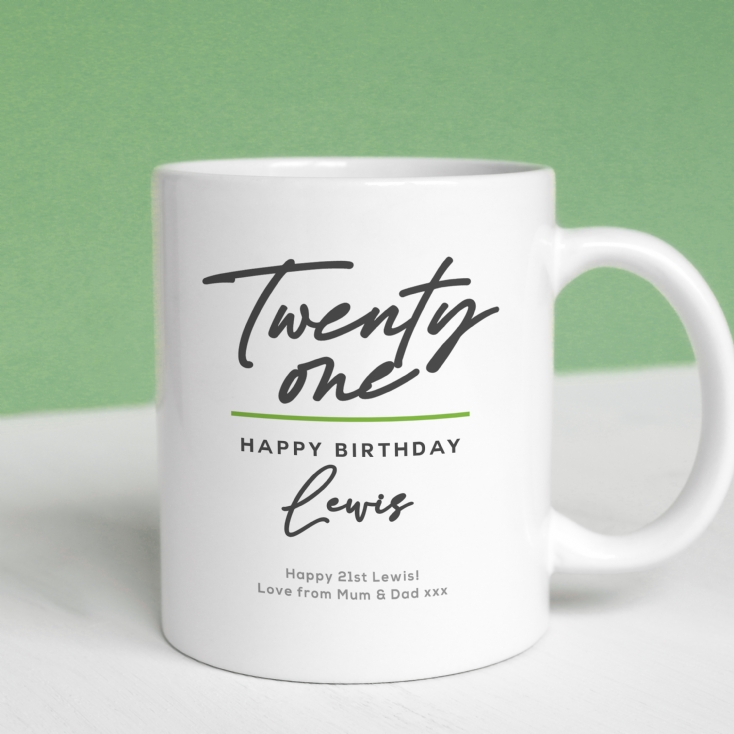 Personalised Classy 21st Birthday Mug