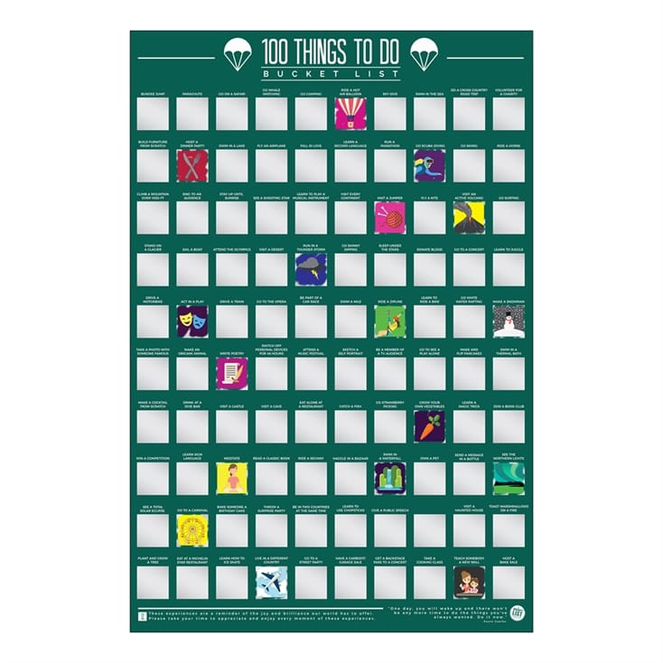 100 Things To Do Scratch Off Bucket List Poster Find Me A Gift
