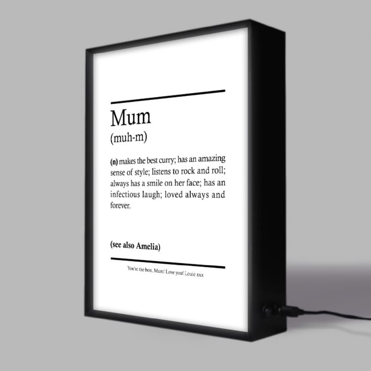 Personalised Dictionary Definition Light Box