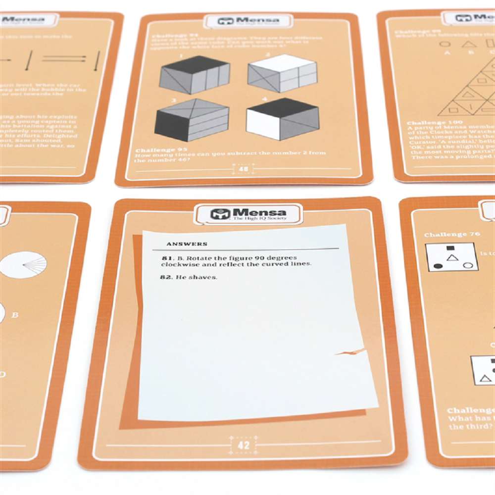 Mensa Card Puzzles and Challenges