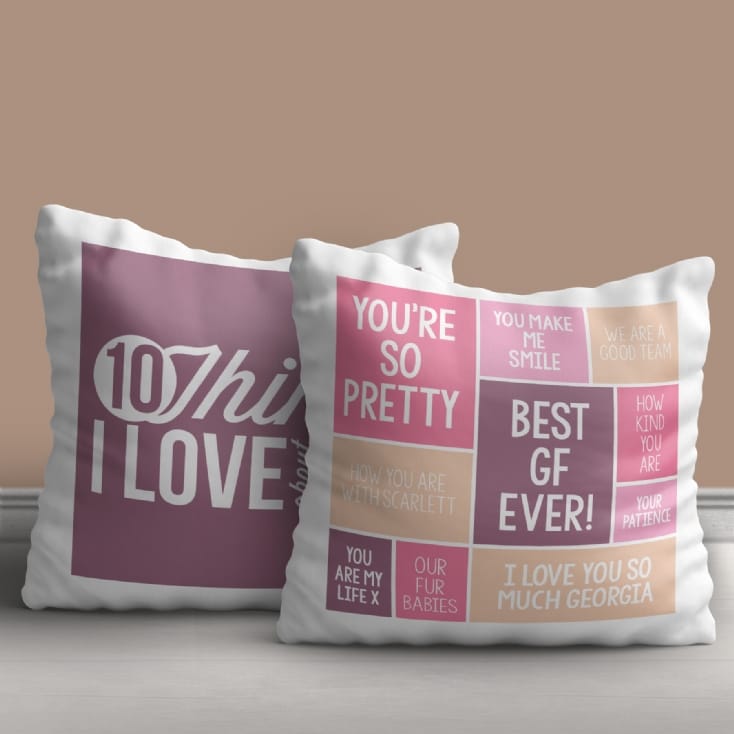 10 Things I Love About You Personalised Cushion