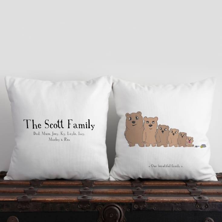 Personalised Bear Family Cushion