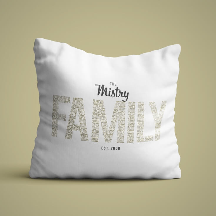 Personalised Family Name Cushion
