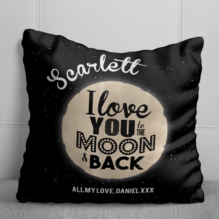 Personalised Love You to the Moon and Back Cushion