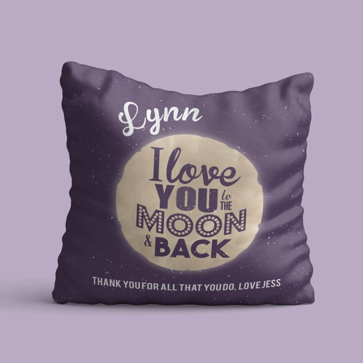 Personalised Love You to the Moon and Back Cushion