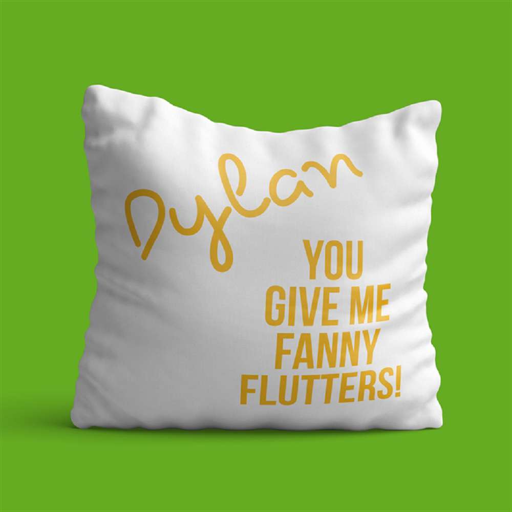 Personalised You Give Me Flutters! Cushion