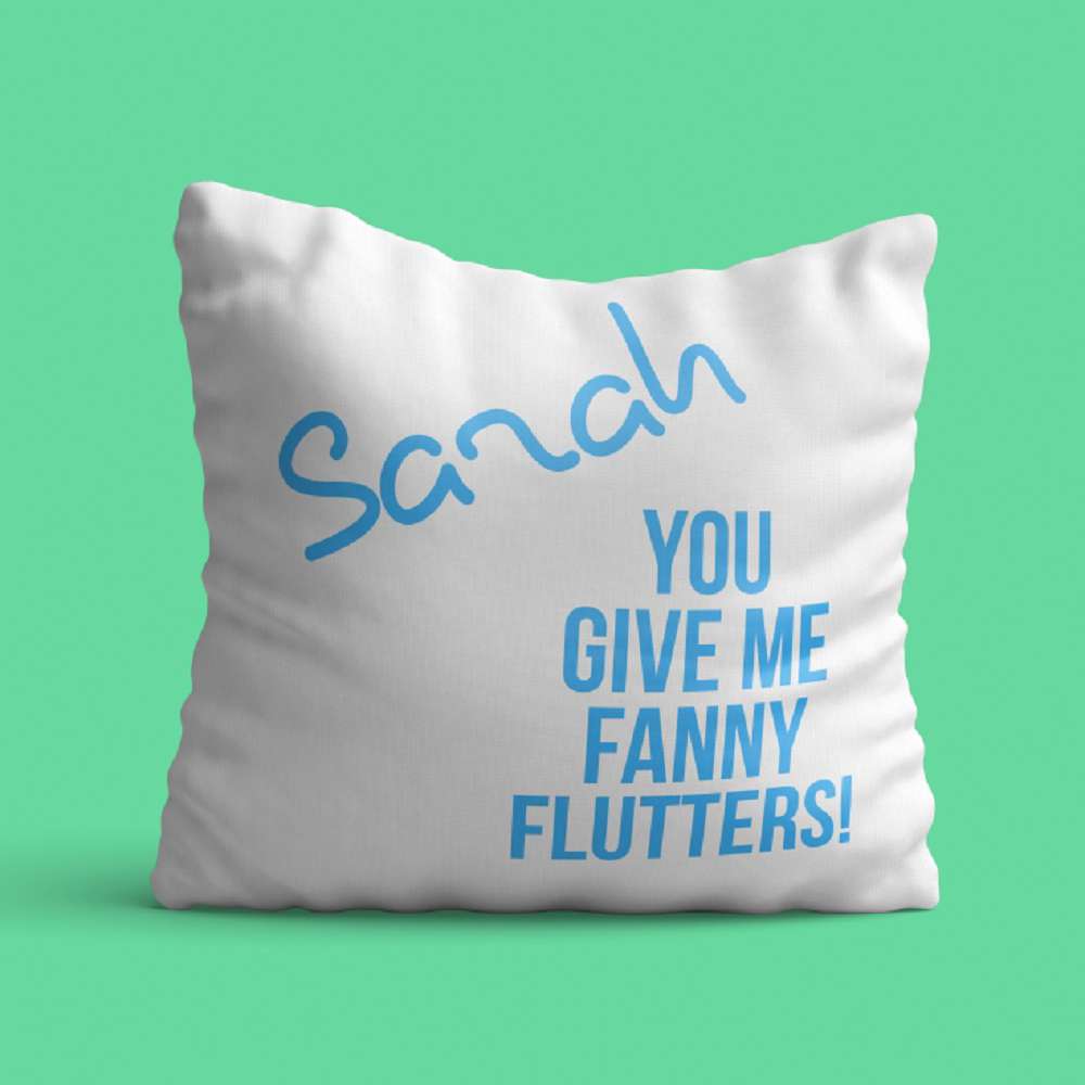 Personalised You Give Me Flutters! Cushion