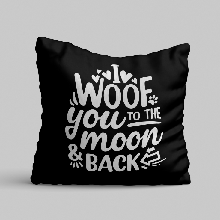 Personalised I Woof You To The Moon and Back Cushion