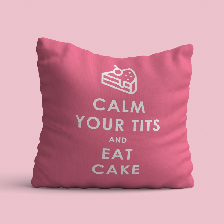 Funny Keep Calm and Eat Cake Cushion