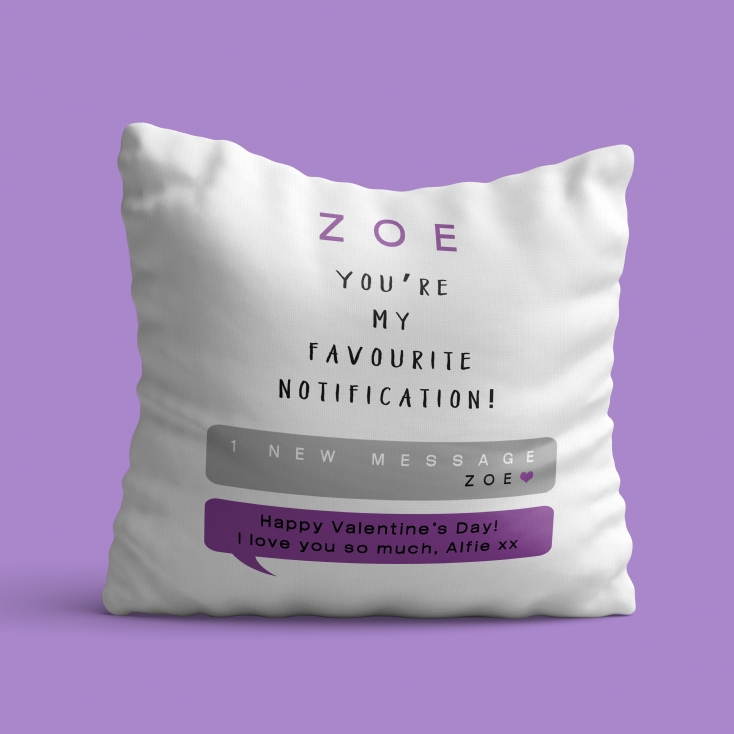 Personalised You're My Favourite Notification Cushion