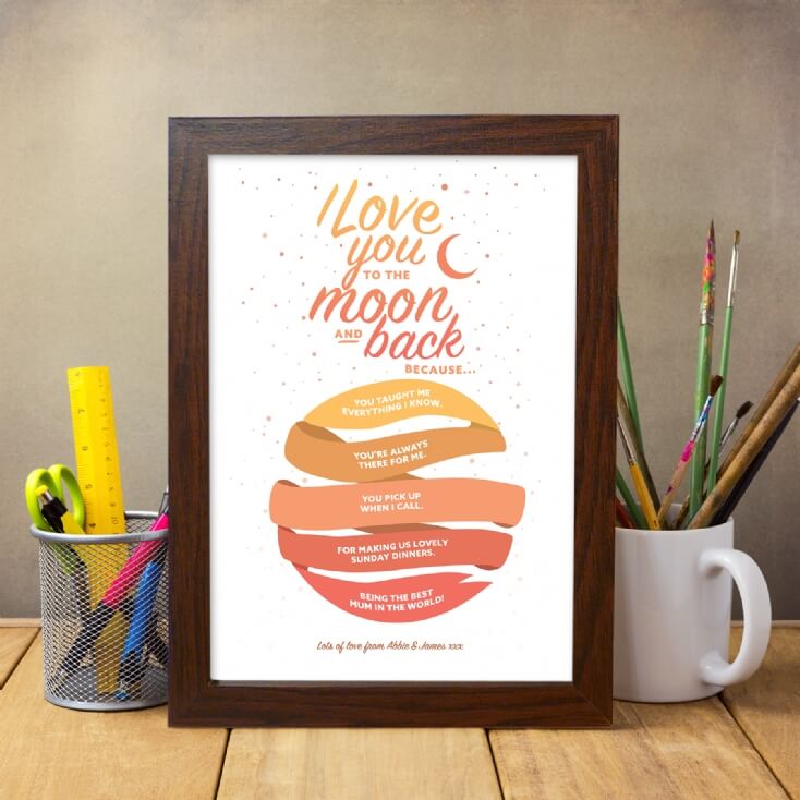 I Love You to the Moon and Back Personalised Print
