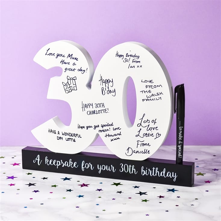 30th Birthday Signature Numbers and Pen