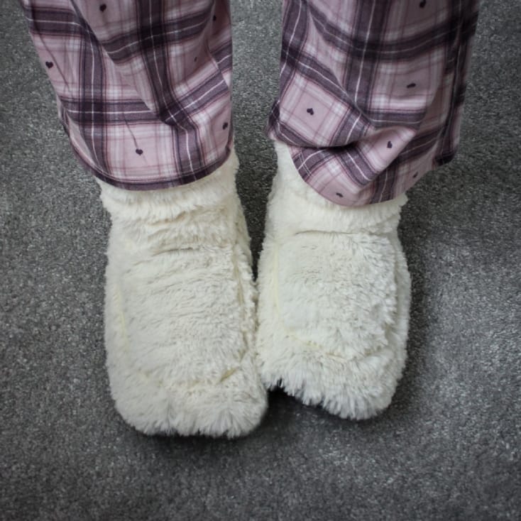 Cream Microwavable Slipper Boots