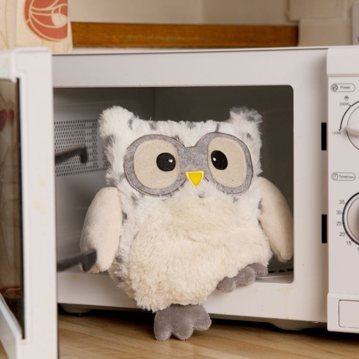 snowy hooty plush heatable owl