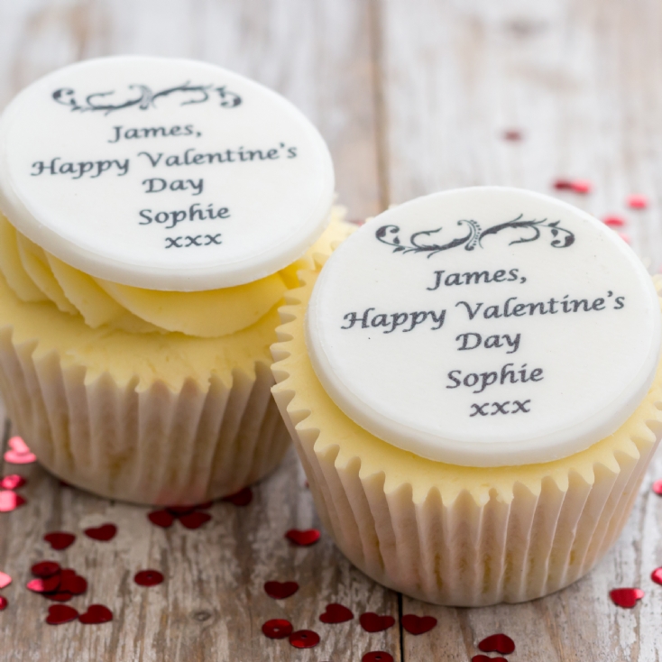 Personalised Valentines Cupcake Toppers 