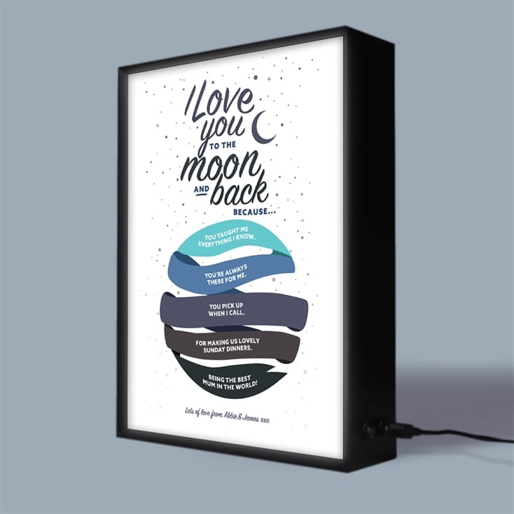 Personalised I Love You to the Moon and Back Light Box
