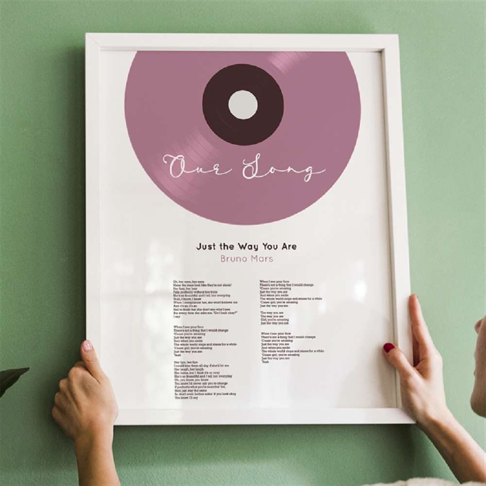 Personalised Vinyl Song Lyrics Print
